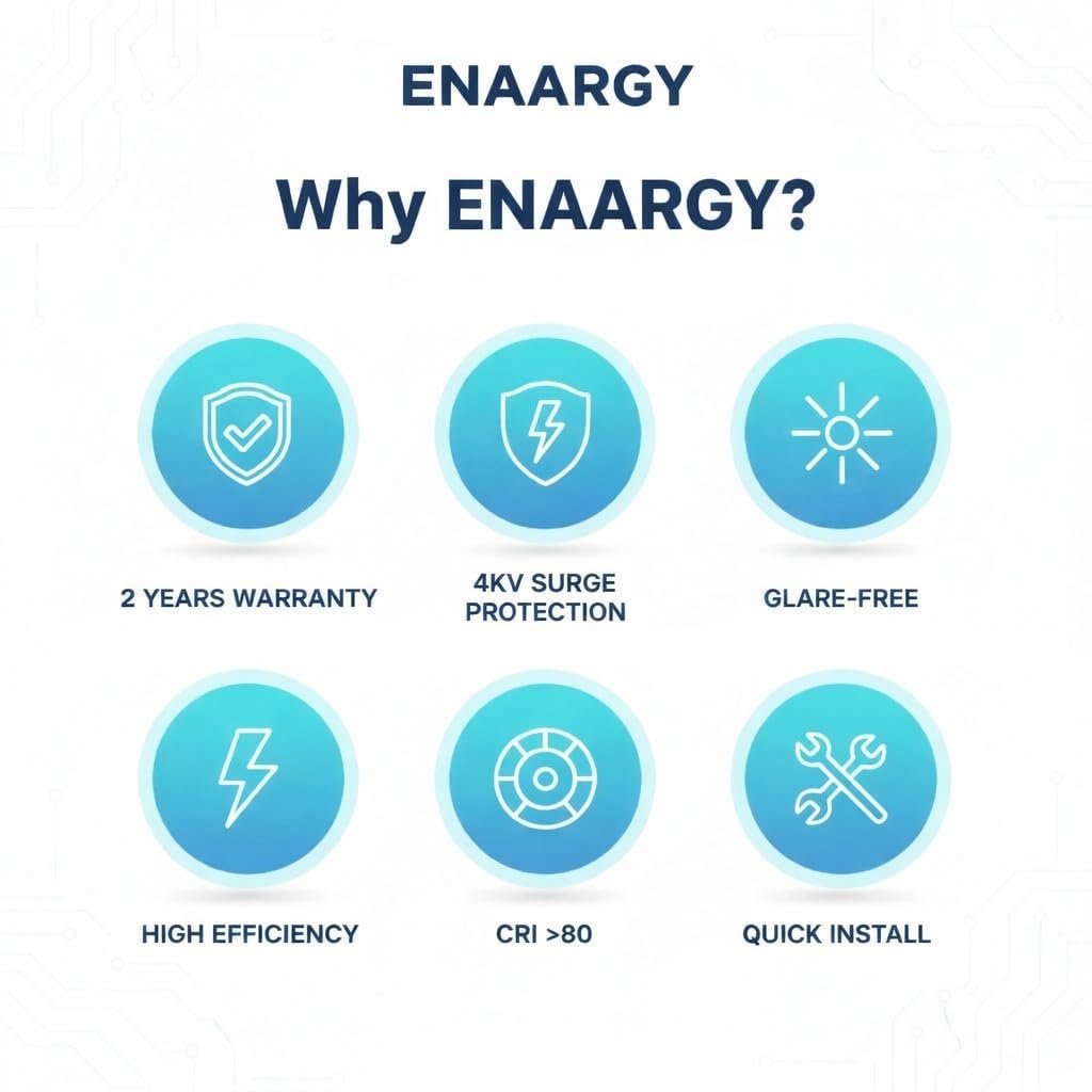 ENAARGY GLOWIN LED Concealed Downlight, 110mm, 9W-12W, 3000K-6500K, 2 Years Warranty, Innova Neo Swivel Spotlight (Warm White, 9, Watts) - Image 5