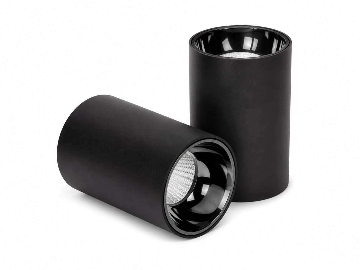 ENAARGY CYLINTECH Cylinder Surface COB LED Spotlight, Black, 3000K / 4000K / 5500K, Aluminium, Surface Mount, Modern Style (Black-BR, Cool White, 12, Watts)