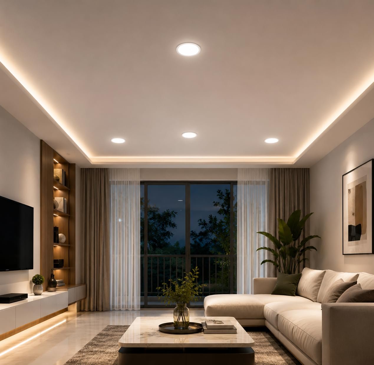 ENAARGY Precision Glow Round and Square PC Backlit LED Panel Light, 6W-18W, 3000K/4000K/6500K, Recessed, 120° Beam Angle (Square, Warm White, 12, Watts) - Image 2