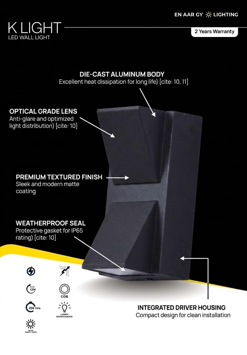 ENAARGY K Light LED Wall Light, 6W, Warm White - Image 2