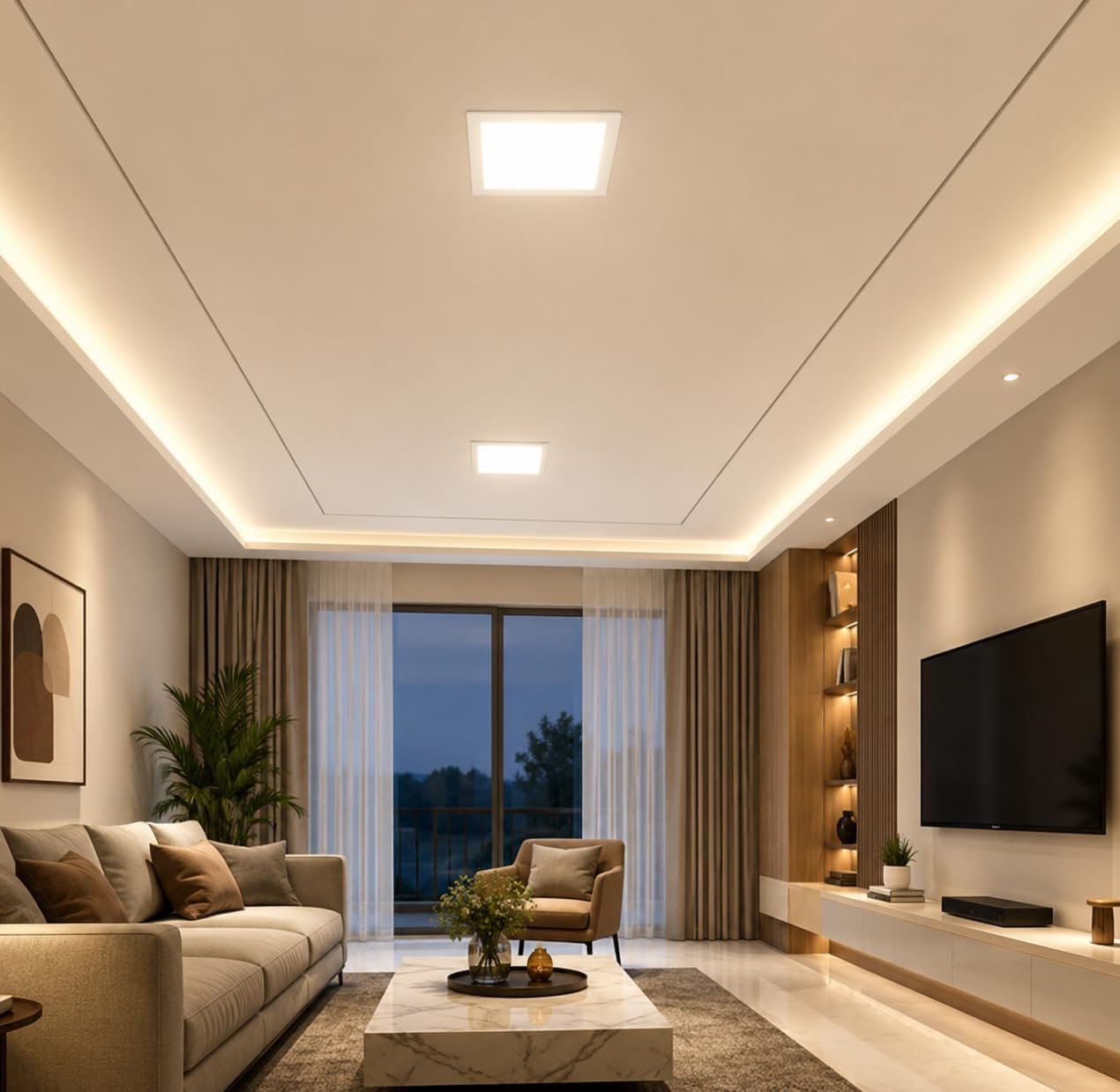 ENAARGY Precision Glow Round and Square PC Backlit LED Panel Light, 6W-18W, 3000K/4000K/6500K, Recessed, 120° Beam Angle (Square, Cool White, 12, Watts) - Image 3