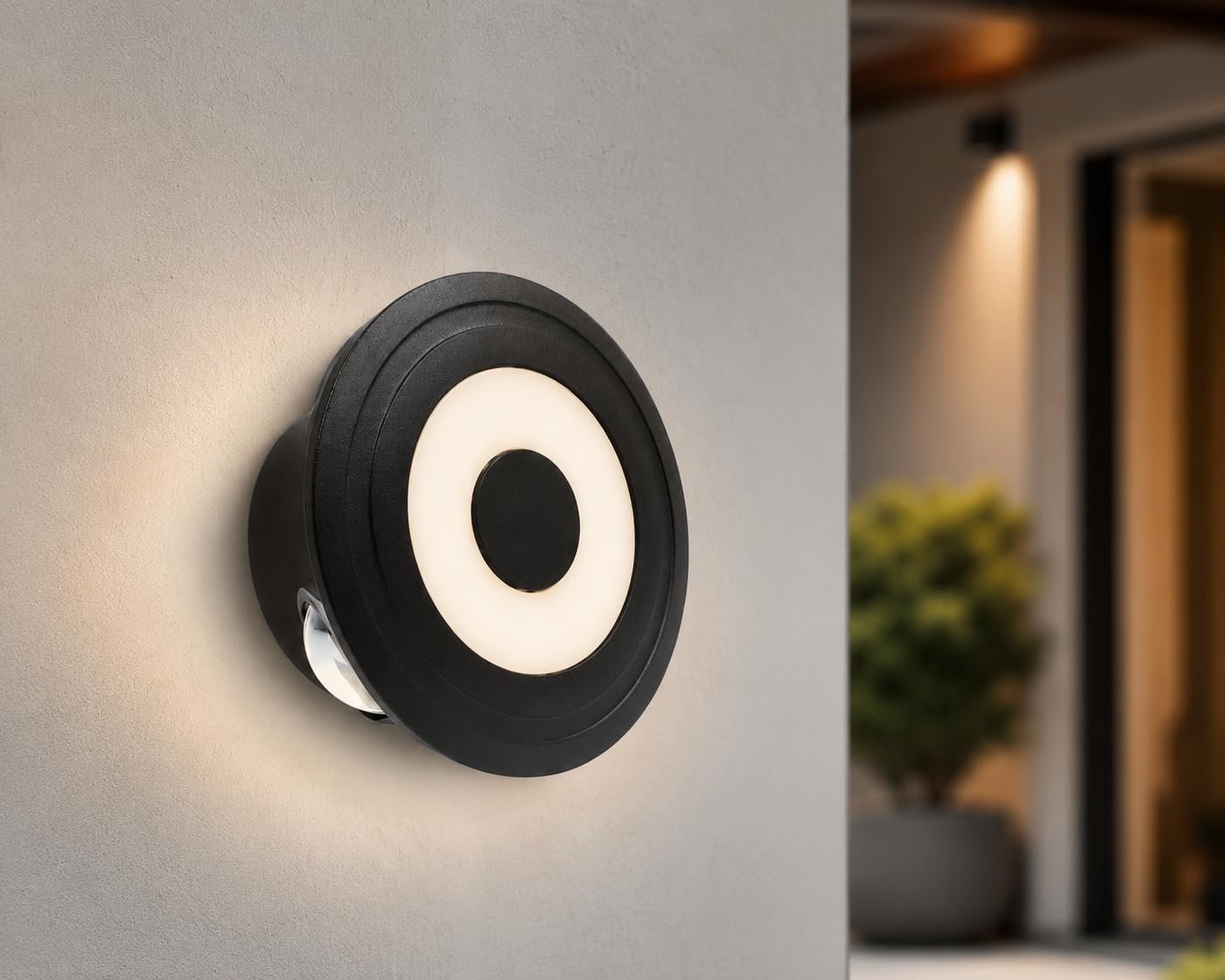 ENAARGY Glow Sphere LED Outdoor Light, Black, Wall Mount, Modern Style, for Home, Office and Commercial Use(8,Watts) - Image 5