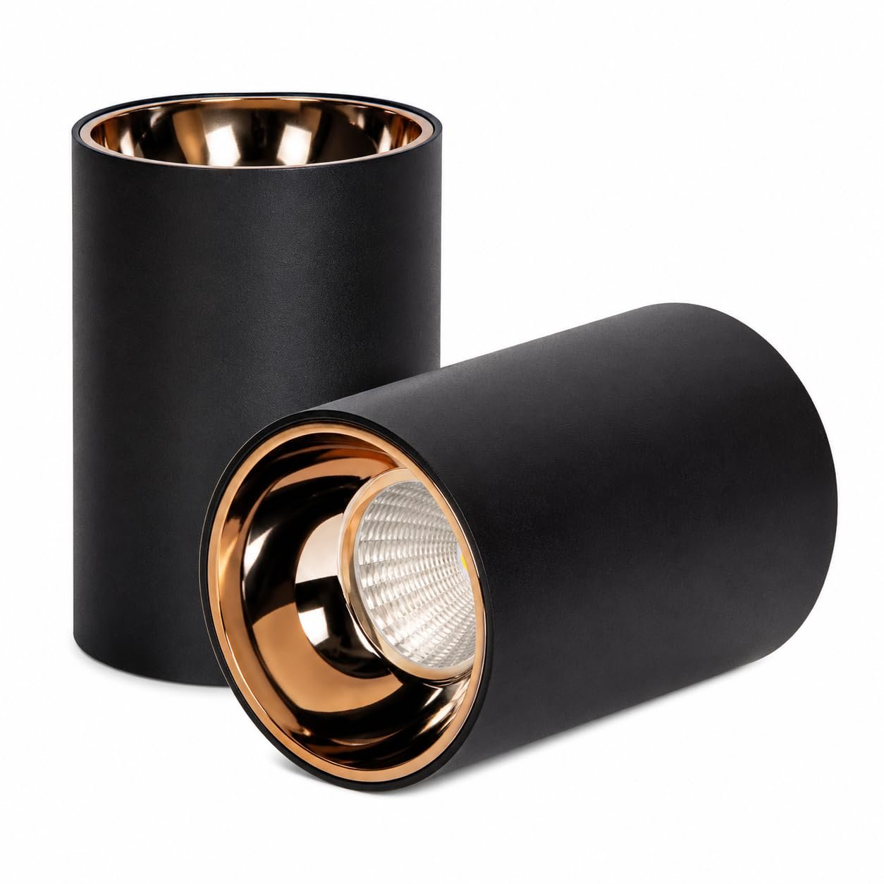 ENAARGY CYLINTECH Cylinder Surface COB LED Spotlight, Black, 3000K / 4000K / 5500K, Aluminium, Surface Mount, Modern Style (Black-RGR, NAUTAL White, 12, Watts)